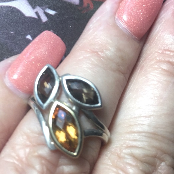 SS & 18KG Marquis Earthy Gemstones - Picture 7 of 7